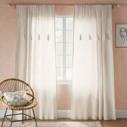 84x54 Tufted Diamond Light Filtering Curtain Panel White - Opalhouse