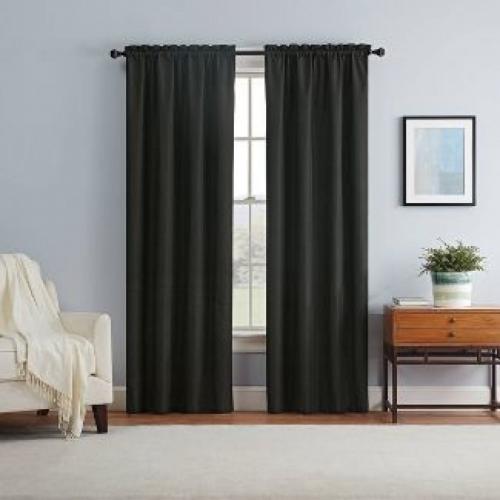 84x42 Braxton Thermaback Blackout Window Curtain Panel Black - Eclipse