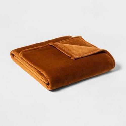 Twin/Twin XL Microplush Bed Blanket Caramel - Threshold