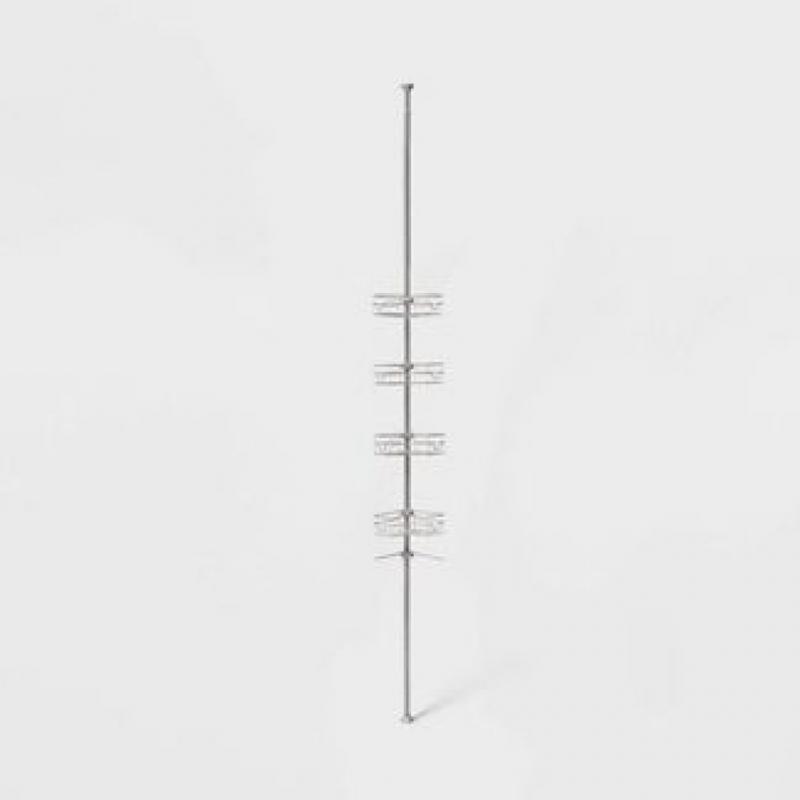 Steel L Shaped Tension Pole Caddy Chrome