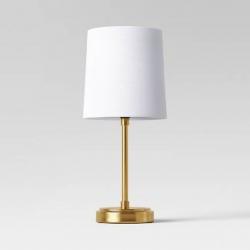 Metal Stick Mini Table Lamp Brass (Includes LED Light Bulb) - Threshold