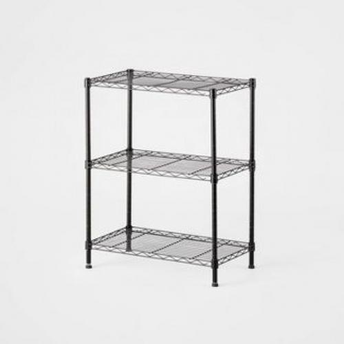 3 Tier Wire Shelving Black - Brightroom