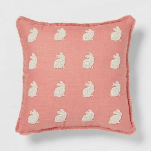Beaded Bunny Square Throw Pillow Rose - Threshold