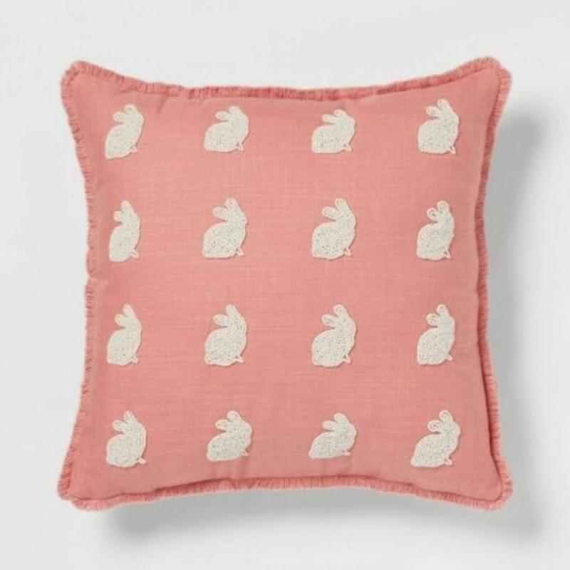 Beaded Bunny Square Throw Pillow Rose - Threshold