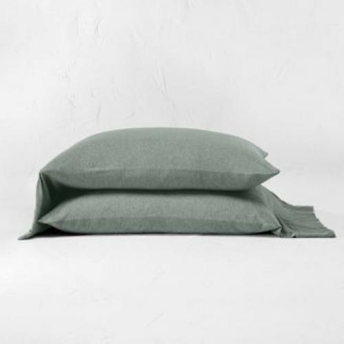 King Jersey Solid Pillowcase Set Sage Green - Casaluna