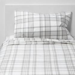 Twin/Twin XL Printed Pattern Performance Sheet Set Gray Plaid - Threshold