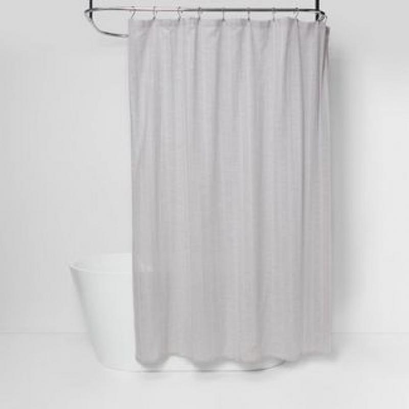 Tonal Striped Shower Curtain Gray - Threshold