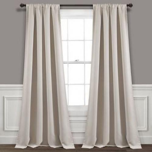 2 (84x52) Insulated Rod Pocket Blackout Curtain Panels Wheat - Lush Decor