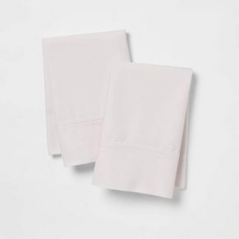 Standard 300 Thread Count Ultra Soft Pillowcase Set Blush - Threshold