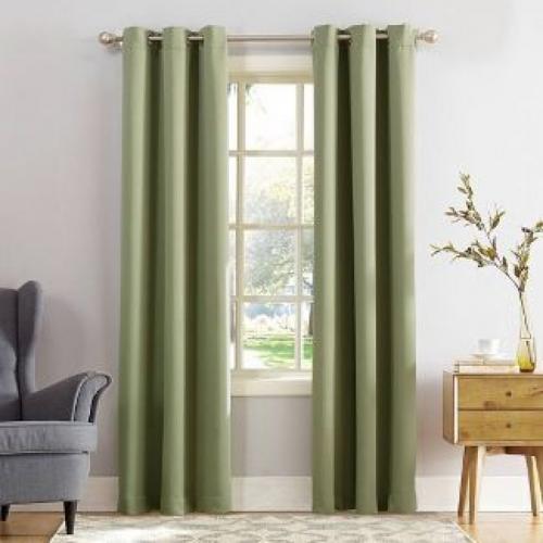 108x54 Kenneth Energy Saving Blackout Grommet Top Curtain Panel Green-Sun Zero