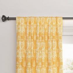 84x54 Printed Matelasse Rod Pocket Blackout Curtain Panel Yellow - Threshold