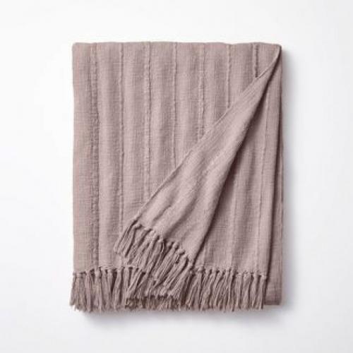 60x86 Oversized 100% Cotton Bed Throw Blush - Threshold