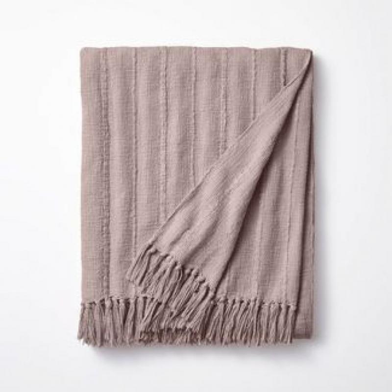 60x86 Oversized 100% Cotton Bed Throw Blush - Threshold