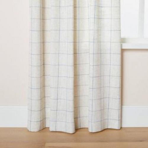 95 Modest Windowpane Plaid Curtain Panel Faded Blue - Hearth & Hand with Magnolia