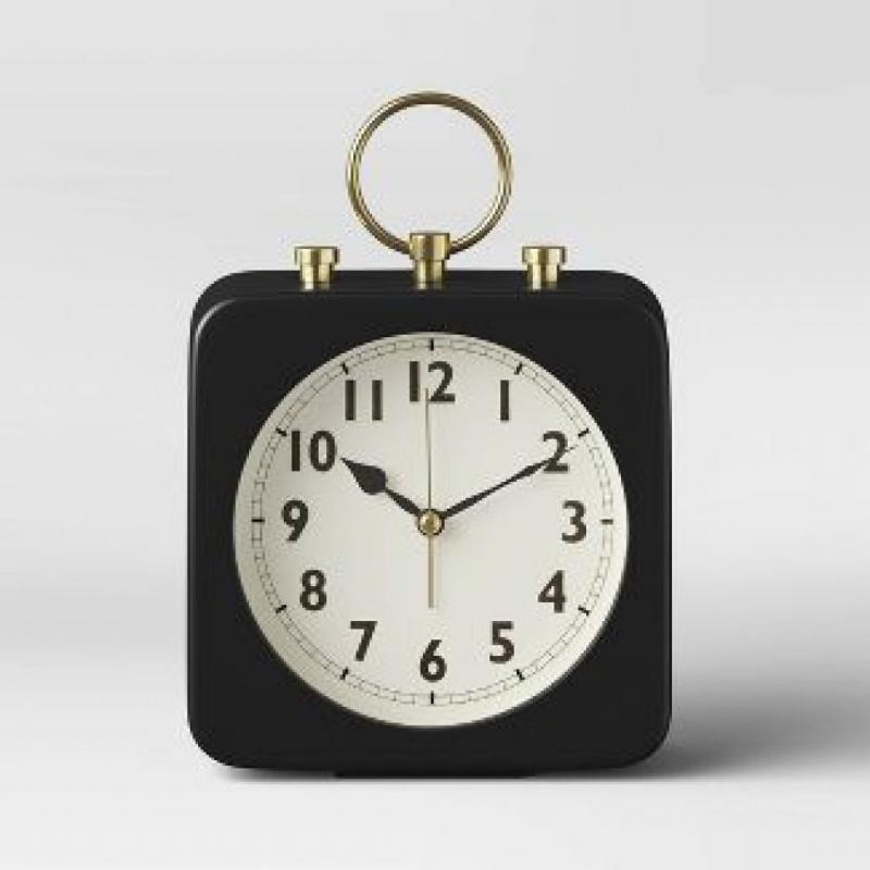 5 Square Alarm Clock Black - Threshold