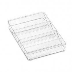 Large Shallow Tray with Angled Dividers Clear - Madesmart