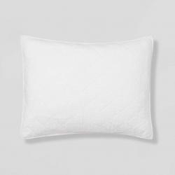 Standard Diamond Stitch Cotton Linen Quilt Sham White - Threshold