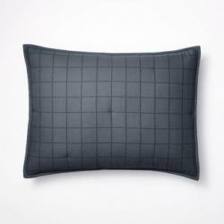 Grid Stitch Cotton Quilt Sham Blue/Gray - Threshold™ Designed With Studio Mcgee