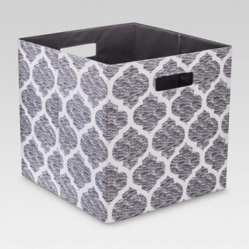 13 Fabric Cube Storage Bin Light Gray - Threshold