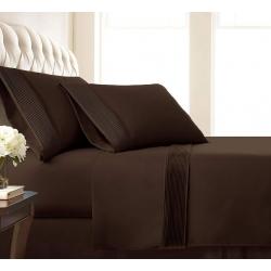 South Shore Fine Linens Pleated Sheet Sets Split King Brown