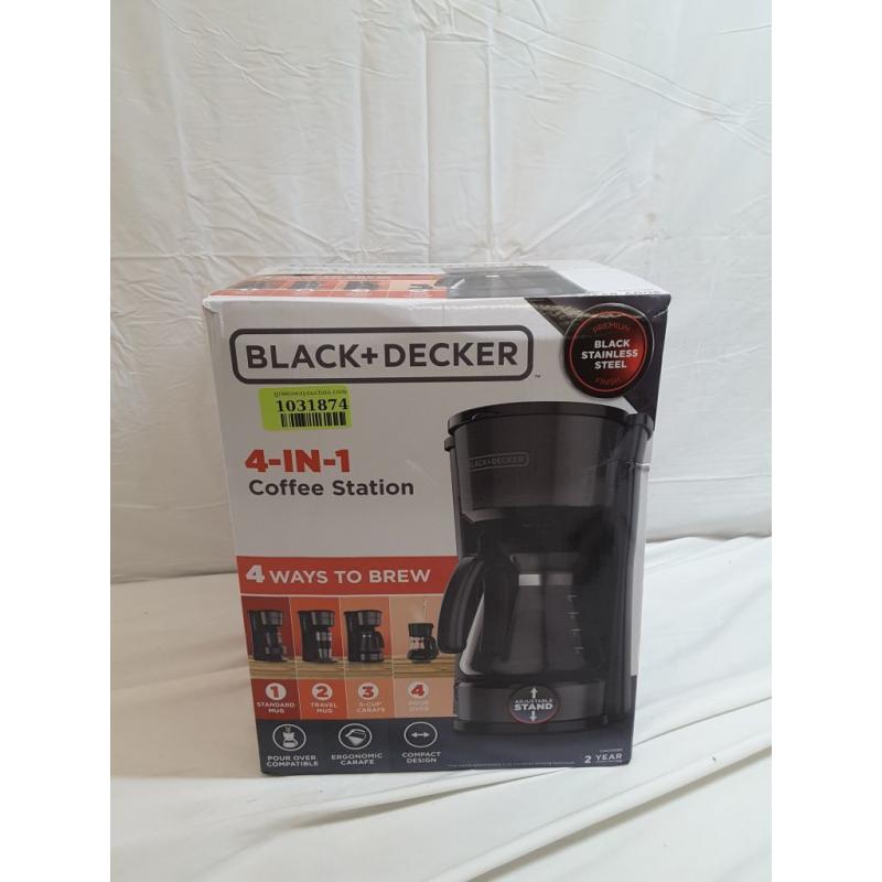 BLACK+DECKER 5 Cup 4-in-1 Station Coffeemaker – Black Stainless Steel CM0750BS