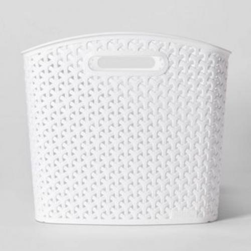 Y-Weave XL Curved Decorative Storage Basket White - Room Essentials