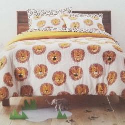 Full/Queen Lions Cotton Comforter Set Yellow - Pillowfort