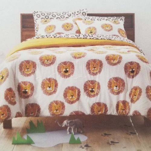 Full/Queen Lions Cotton Comforter Set Yellow - Pillowfort