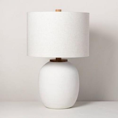 Resin Table Lamp (Includes LED Light Bulb) White