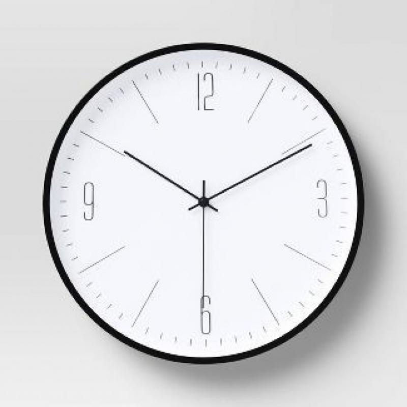 19 Plastic Wall Clock White/Black - Project 62