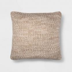 Oversize Marled Knit Square Throw Pillow Neutral/Cream - Threshold