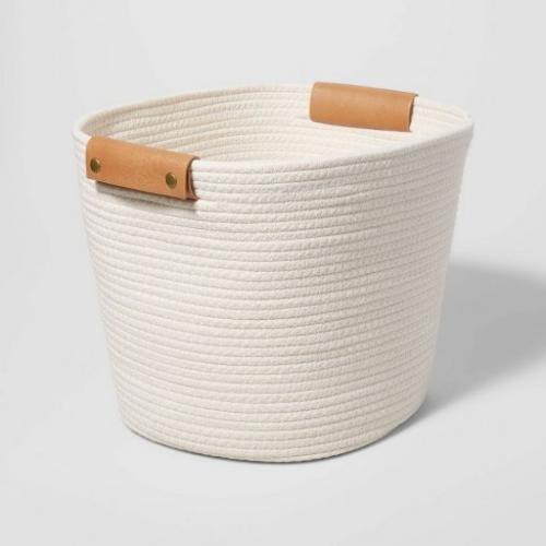 13 Decorative Coiled Rope Basket Cream - Brightroom