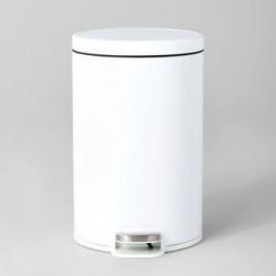 12L Round Step Trash Can White - Brightroom