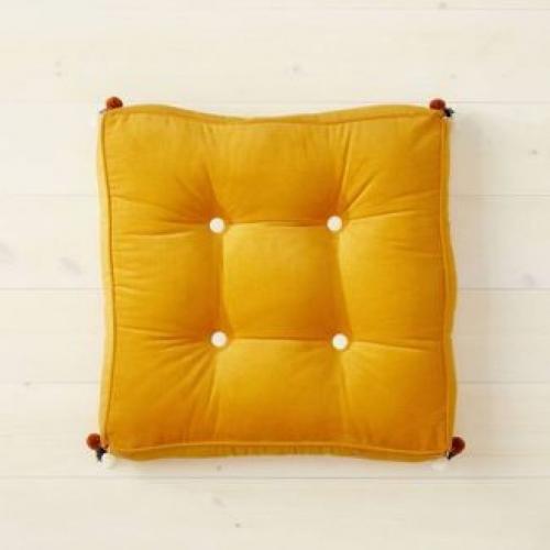 Oversized Corduroy Floor Pillow with Tassels Gold - Opalhouse designed with Jungalow