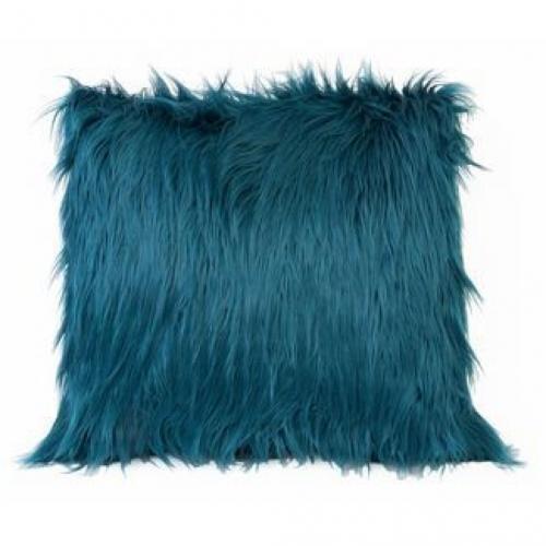 26x26 Oversized Keller Faux Mongolian Micromink Square Throw Pillow Deep Teal