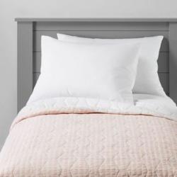 Twin Chambray Stripes Quilt Pink - Pillowfort