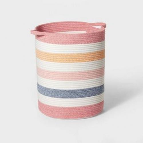 Multi Stripe Coiled Rope Storage Bin - Pillowfort