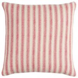 20x20 Oversize Ticking Striped Square Throw Pillow Red - Rizzy Home