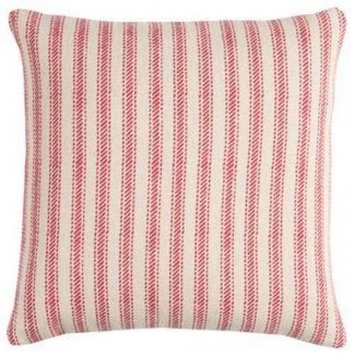 20x20 Oversize Ticking Striped Square Throw Pillow Red - Rizzy Home