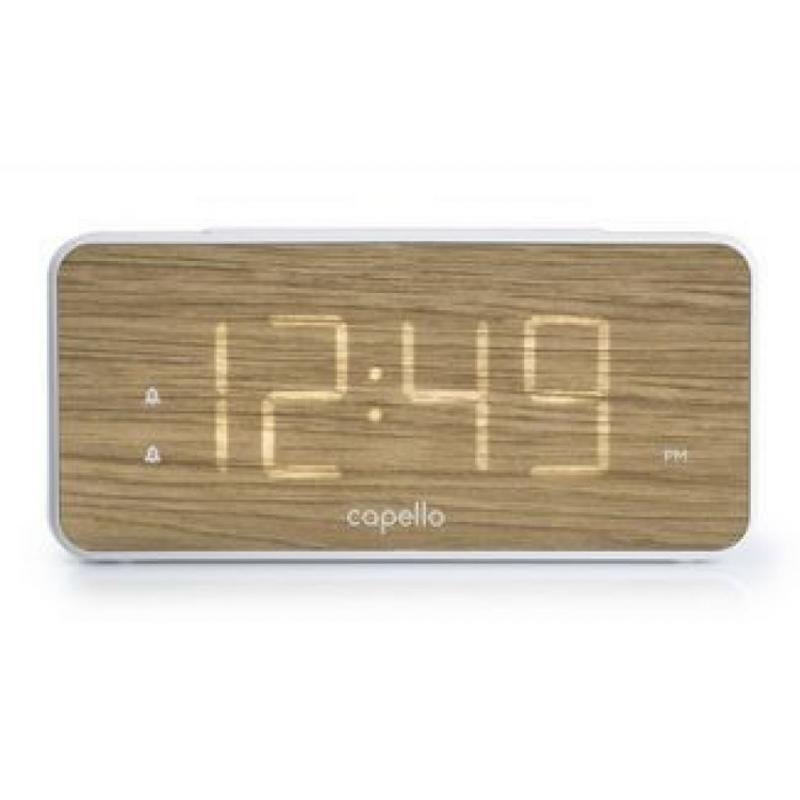 Extra Large Display Digital Alarm Clock White/Pine - Capello