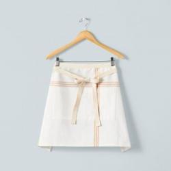 Open Plaid Waist Apron Gold/Cream