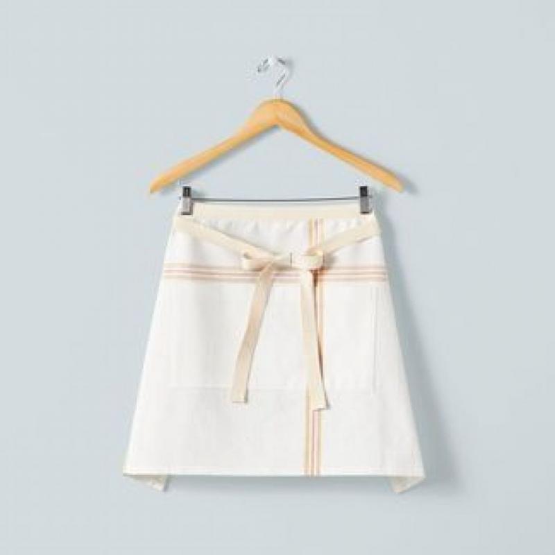 Open Plaid Waist Apron Gold/Cream