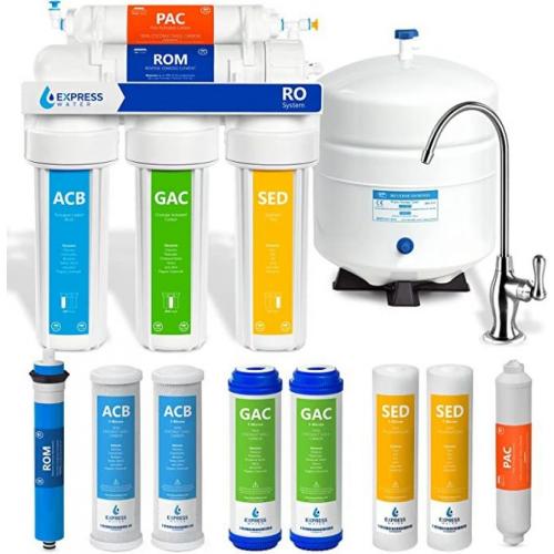 Express Water Reverse Osmosis Water Filtration System Stage RO Faucet and Tank