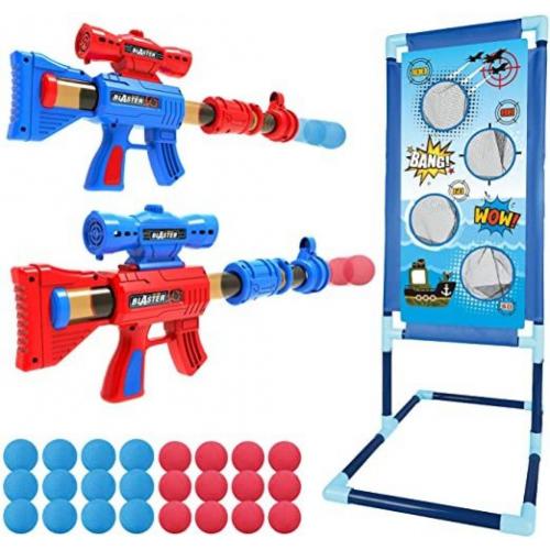 Yeebay Shooting Games Foam Gun, Including 2 Long Distance Foam Guns and Target