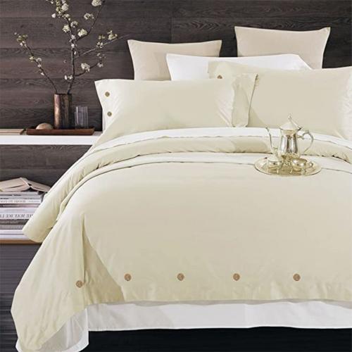 Nanko Luxury Microfiber Duvet Cover Set for Double and Queen Beds Color Cream