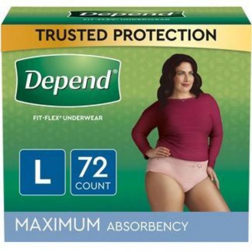 Depend Fit-flex Underwear For Women- L 72ct