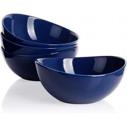 Sweese Set of 4 Porcelain Bowls - 28 Ounce for Cereal, Salad and Desserts