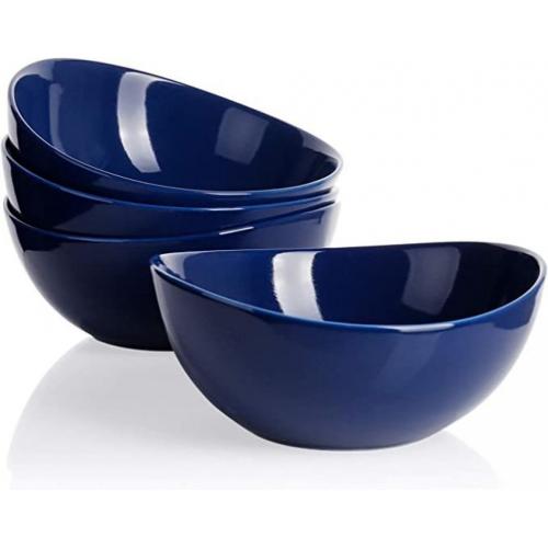 Sweese Set of 4 Porcelain Bowls - 28 Ounce for Cereal, Salad and Desserts