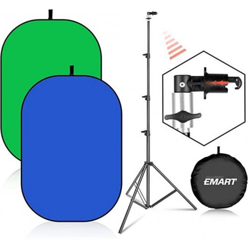 Green screen backdrop with stand kit 5'x6.5'