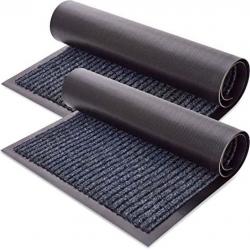 2pk Black/Gray Non Slip Floor Mats (30x17)